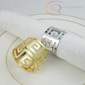 Anneaux de serviette décoratifs en aluminium, style luxueux et écologique pour les tables de mariage, les repas quotidiens et les événements spéciaux - Product Image 5