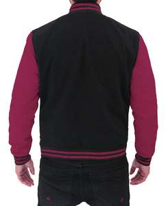 Chaqueta deportiva de béisbol con mangas de cuero para hombre, chaqueta universitaria unisex con retazos personalizada al por mayor - Product Image 3