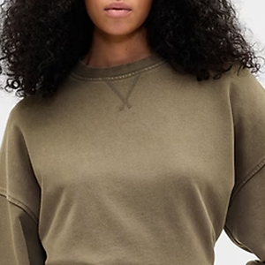Sweat-shirt femme uni à manches longues, style minimaliste, avec logo personnalisé et épaules tombantes / Prix de gros pour les acheteurs en gros 2026 - Product Image 2