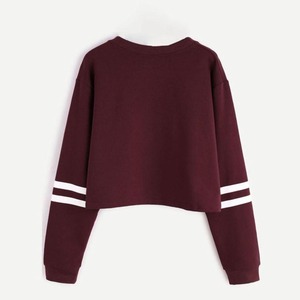 Sudadera corta de mujer de algodón 100% más vendida, sudadera de manga larga con hombros descubiertos - Product Image 1