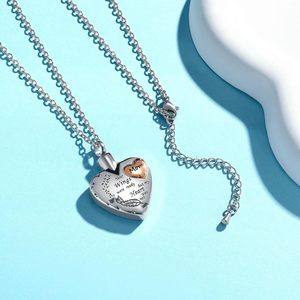 Collier d'urne de crémation en acier inoxydable pour maman Pendentif porte-cendres en forme de cœur Bijoux de crémation Cendres pour femmes Taille personnalisée - Product Image 2