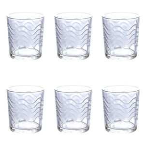 Set di 6 Bicchieri Leggeri in Vetro da 270ml con Design a Onde - Product Image 1
