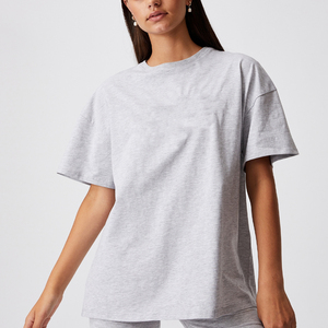 T-shirt en jersey surdimensionné de haute qualité pour femmes, impression personnalisée du logo, style décontracté et décontracté de grande taille, conception simple et vierge pour l'été - Product Image 5