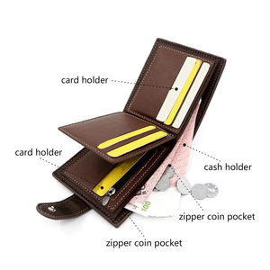 100% carteras de cuero genuino para hombres de buena calidad carteras profesionales de cuero real hechas en Pakistán - Product Image 6