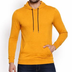 High Quality <b>Yellow</b> <b>Men</b> <b>Hoodies</b> With Customized Logo Design Quick Dry Breathable Top Trending Custom <b>Hoodies</b> For <b>Men</b> - Product Image 1