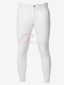 Culotte d'équitation pour hommes à haute élasticité en gros matériau technique mise en forme ergonomique contrôle de l'humidité patch au genou solide équestre - Product Image 2