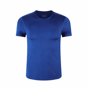 Camiseta de punto gris de manga corta de secado rápido para hombre, cuello redondo, corte ajustado, informal, camisetas para hombre - Product Image 3