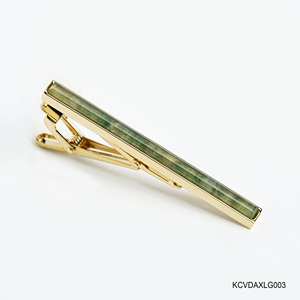Faceted <b>Green</b> Agate Fengshui Gemstone Luxury 18K Gold-Plated <b>Tie</b> Clip for <b>Men</b> KCVDAXLG003 | Tinh Vu Collection | From Vietnam - Product Image 5
