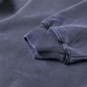 Boxy Fit sweats à capuche lavés à l'acide hommes blanc en détresse broderie Patch Logo 100% coton recadrée goutte épaule pull DDP expédition - Product Image 5