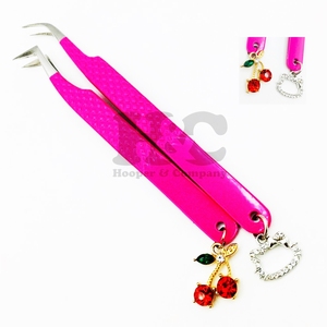 Nuevas pinzas de abalorio, abalorio para pinzas de extensión de pestañas, pinzas de abalorio de mariposa de acero inoxidable dorado, logotipo sostenible de visón - Product Image 1