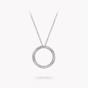 Círculo personalizado diseñado Leb Grown redondo brillante corte diamante colgante collar 925 plata esterlina uso diario y regalo de bodas - Product Image 1