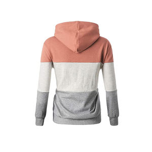 OEM <b>Women's</b> Warm Cotton Hoodies Solid Pattern Pullover Jacket with Zipper Collar Front Logo for <b>Winter</b>-<b>Top</b> Trending Low Price - Product Image 6