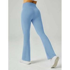 Conjuntos de ropa de gimnasio sin costuras de cintura alta de 2 piezas para mujer, venta al por mayor, trajes de entrenamiento para Yoga, Top corto de manga larga, mallas de cintura alta - Product Image 6