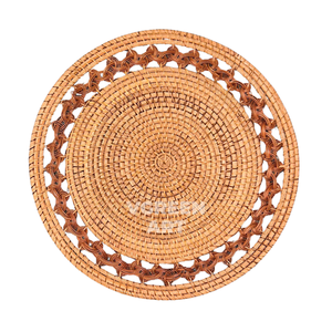 Sous-plat rond en rotin tissé à la main élégant pour la salle à manger (personnalisation disponible) - Product Image 3