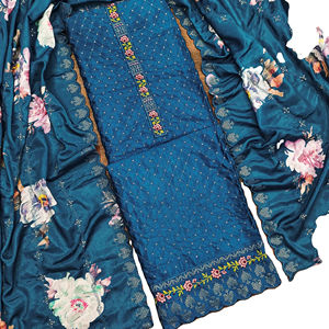 Costume de robe en soie pure pour femmes Chinon avec broderie peinte à la main tissu non tissé quatre saisons accessoires ethniques - Product Image 1