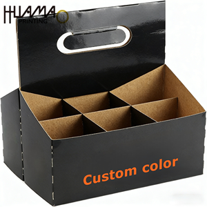 Boîte en carton ondulé portable avec poignée, directement de l'usine, pour un transport plus facile des boissons (bière, jus, soda, boissons en bouteille) - Product Image 4