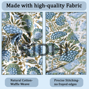 Essuie-tout en coton gaufré vert asperge, imprimé à la main, séchage rapide, absorbant, écologique, pour le nettoyage quotidien de la cuisine - Product Image 3