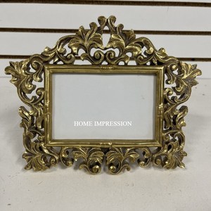 Best High Quality Antique Gold Plated <b>Metal</b> Eco-Friendly Durable <b>Photo</b> <b>Frames</b> for Table Top Wedding Decoration Customized Color - Product Image 1
