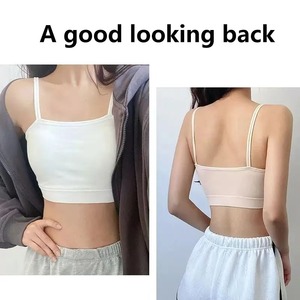 Débardeur en Soie de Glace pour Femme, Sans Couture, Dos Nu, Sous-Vêtements, Soutien-Gorge Rembourré, Accessoire, Sexy - Product Image 5