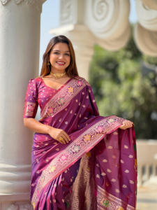 Hermoso Sari Zari Tejido Meenakari Touchup - Product Image 5