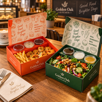 Boîtes à emporter personnalisées AT PACK avec logo pour café, restaurant, salade, burger, dessert, emballage écologique, vente en gros