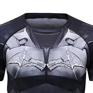Camiseta de Compresión con Estampado de Batman para Hombre, Manga Corta, Cuello Redondo, Corte Ajustado, Secado Rápido, Diseño de Personajes de Estilo Urbano - Product Image 5