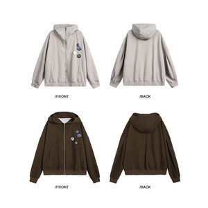 Sweat-shirts à capuche pour femmes, col montant, manches longues, épaules dénudées, fermeture éclair, streetwear, grande taille, décontracté, OEM, hiver - Product Image 6