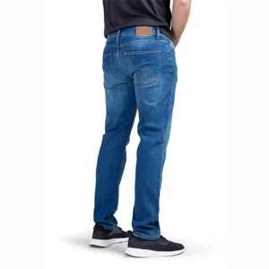 Pantalones vaqueros de mezclilla elásticos Smart Fit azul índigo para hombre Pantalones vaqueros clásicos de pierna cónica mezcla de algodón cómoda ropa de calle de moda ajuste elegante - Product Image 2