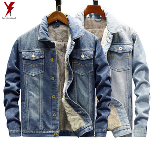 Veste en jean longue et extensible sur mesure pour hommes veste en jean pour hommes veste en denim d'hiver en coton pour hommes de grande taille - Product Image 3