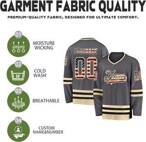 Camisetas de hockey sobre hielo de equipo de diseño personalizado OEM para eventos de clubes escolares-Suministro directo de fábrica 100% poliéster sublimación impresa - Product Image 2