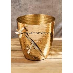 Metal Gold Polished Decorative Home Corner <b>Dust</b> <b>Bin</b> Hot Selling Personalized Use Luxury Waste <b>Bin</b> Custom Shape and Size Garbage - Product Image 6