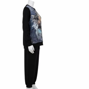 Conjunto de Algodón y Elastano Ecológico para Mujer, Mezcla de Algodón Orgánico, Elástico, Transpirable, Estampado Digital, Ropa Deportiva Informal - Product Image 4