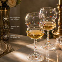 Copa de Vino de Cristal Vintage de Lujo, Gran Capacidad, Diseño Brillante, Venta al por Mayor, Logotipo Personalizado OEM