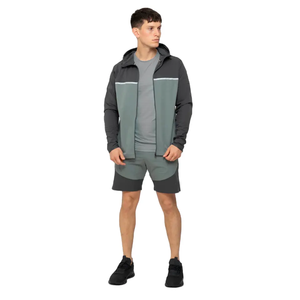 Conjunto Corto Casual de Invierno Personalizado para Hombre, Sudadera con Capucha de Forro Polar de Poliéster Arrugado, Chaqueta Cortavientos, Chándal Urbano con Logotipo Personalizado - Product Image 2