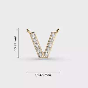 Victorious 'V' Moissanite colgante Unisex conjunto de joyería fina para mujer letra chapada en oro blanco para fiestas y regalo de cumpleaños - Product Image 1