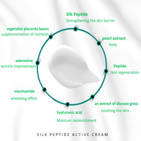 Crème active CreBeau Silk Peptide Niacinamide 130g, anti-rides, éclaircissante, liftante, apaisante, crème pour le visage coréenne en marque privée