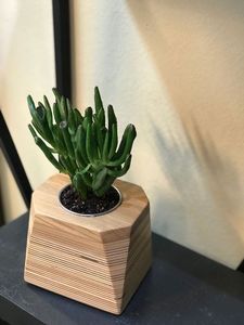 Artisanat pot de fleurs en bois souhaitant bien jardinière arrière-cour décor de jardin créatif jardinières en bois écorce pots de fleurs jardin - Product Image 6