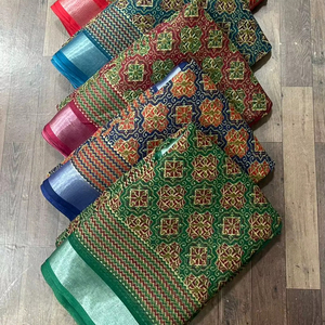 Saree เสื้อเบลาส์ผ้านิ่มพิมพ์ลายสำหรับงานแต่งงานน้ำหนักเบาสไตล์โมเดิร์นสำหรับฤดูร้อน - Product Image 1