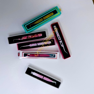 High Quality GETUP BROSONS IMPEX GBI-EET 90/curve/isolation Stainless Steel <b>Silver</b>/Red/Gold Colors Smooth Eyelash Tweezers - Product Image 4