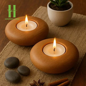 Ensemble de luxe bougeoir bougeoirs décoratifs en bois pour la maison Restaurant hôtel emballage personnalisé au Vietnam HNH artisanat - Product Image 5