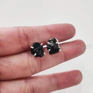 Conjunto de Joyería para Mujer con Turmalina Negra Natural, Piedra de Nacimiento de Octubre, Anillo Ajustable, Hecho a Mano, Plata de Ley 925 - Product Image 6