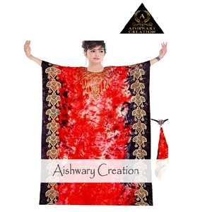 Modeste caftan Abaya Robe Printemps Collection Teint À La Main Rayonne Tissu Dentelle Longue Robe pour la Prière Musulmane Eid Resort Porter Dos Logo - Product Image 1