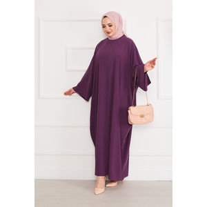 Abaya Hijab Morada de Estilo Simple Ceyda, Tela de Poliéster, Elemento de Moda Musulmana - Product Image 5