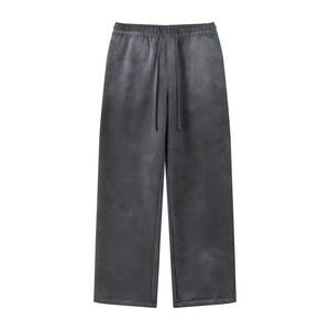 Pantalon de survêtement en coton éponge français épais Pantalon baggy lavé au soleil Broderie personnalisée Pantalon à jambes larges - Product Image 6