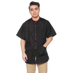 Chaqueta de uniforme para peluqueros de mascotas unisex con logotipo personalizado de manga corta y cremallera para Peluqueros de uso diario en el salón - Product Image 1