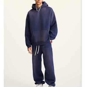 Wholesale Heavyweight Cotton Blank Baggy Zip up <b>Hoodies</b> Sweatsuits Unisex Sets Logo Custom Streetwear <b>500</b> <b>Gsm</b> Tracksuit - Product Image 1