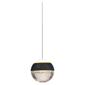 Matt Black Globe Hanglamp Bubble Crystal Ball Keuken Licht Mini Led Hanger Verlichtingsarmatuur