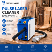 Machine de nettoyage laser portable 300W, outil de restauration du bois à laser pulsé pour l'élimination des taches, du vernis et de la peinture, réparation de surface