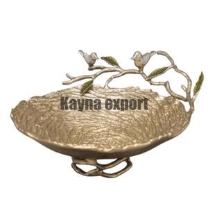 Cuenco chapado en oro decorativo de lujo más vendido nuestra nueva colección diseño de hoja de metal decorativo para el hogar - Product Image 2