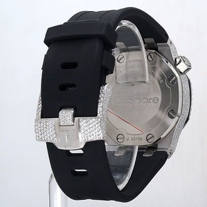 Oak offshore Diver D vvs moissanite kim cương tự động ngày xem thiết kế mới dây đeo cao su màu đen Unisex sang trọng sang trọng kính quay số cửa sổ - Product Image 5